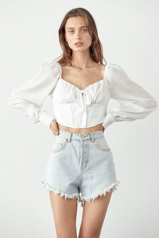 Daisy Long Sleeve Cropped Top