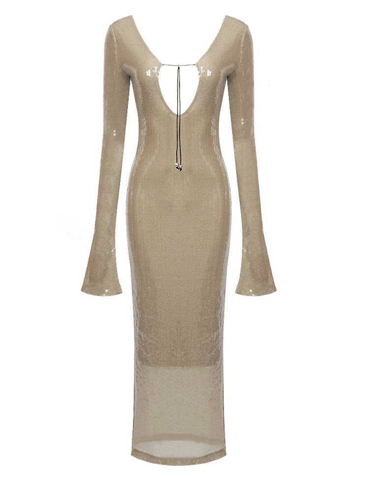 Hailey Deep V Long Sleeves Bodycon Dress