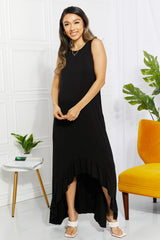 Haven Full Size High-Low Ruffled Maxi Dress