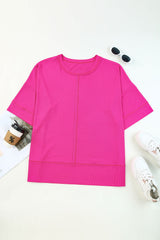 Lorraine Plus Size Round Neck Dropped Shoulder Tee
