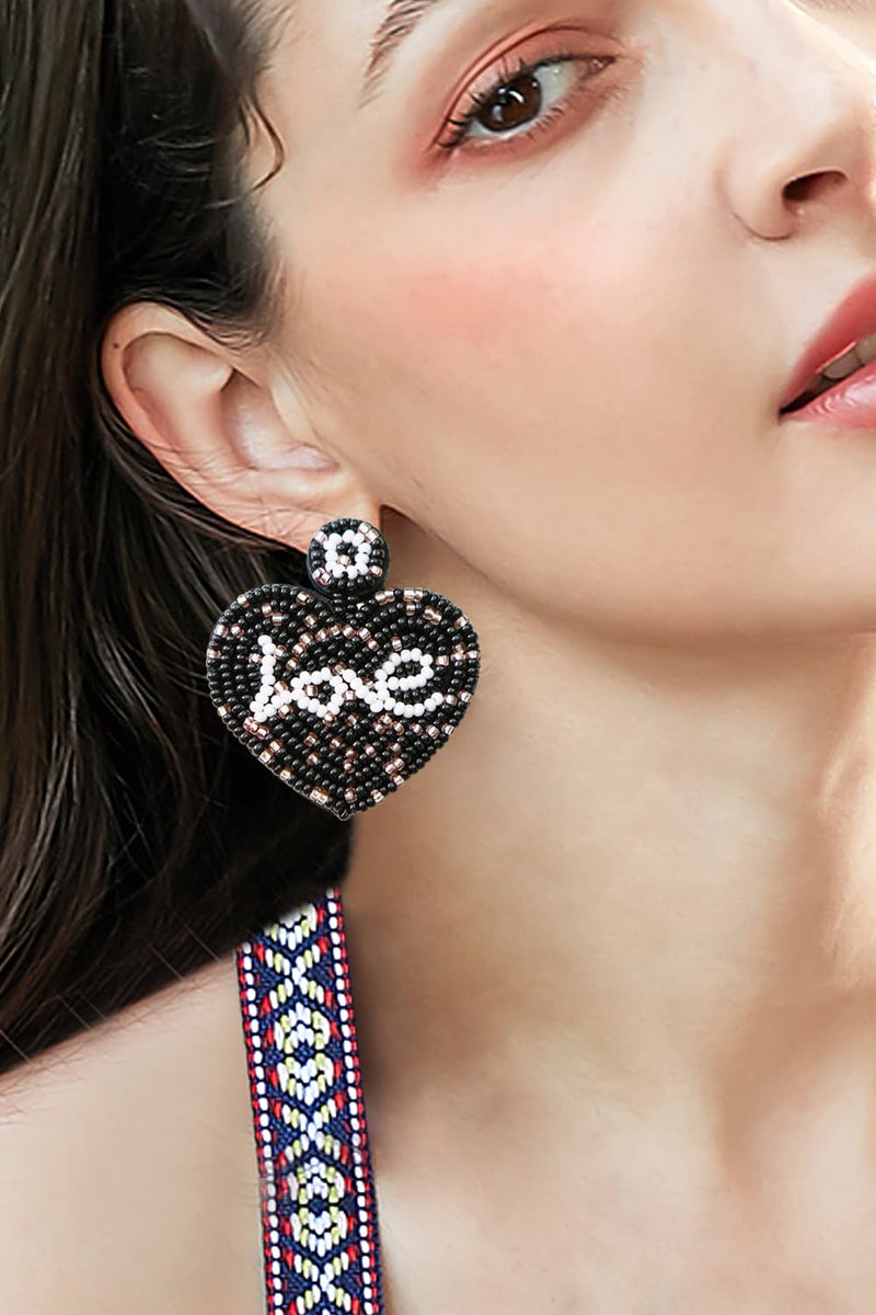 Emma Beaded Heart Earrings