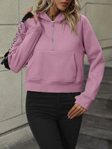Selena Zip-Up Raglan Sleeve Hoodie with Pocket