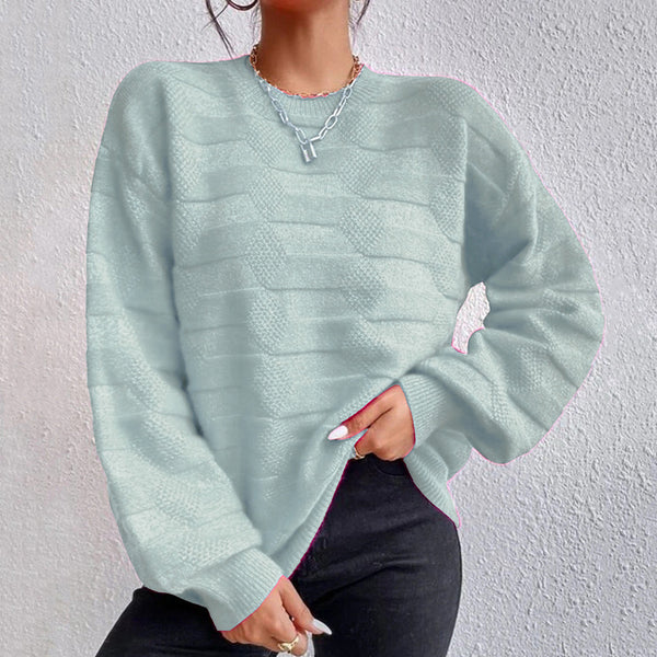 Kaiya Round Neck Dropped Shoulder Sweater