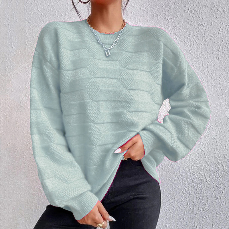 Kaiya Round Neck Dropped Shoulder Sweater