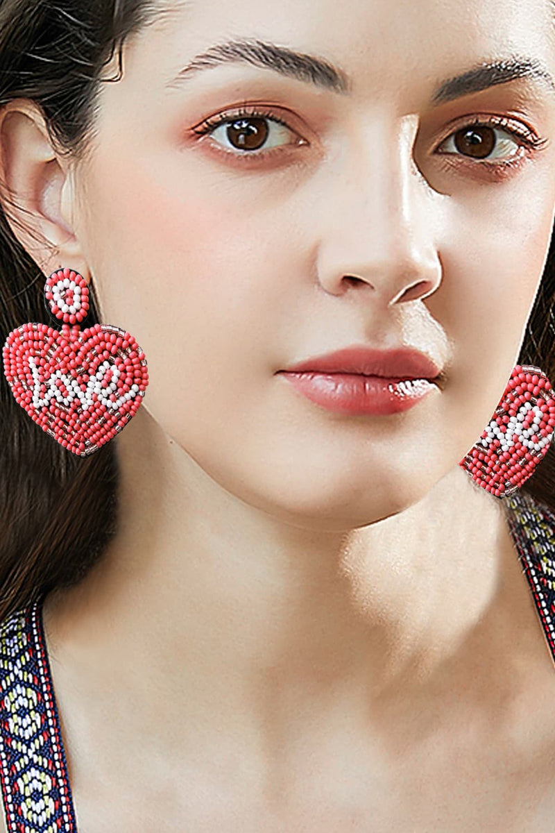 Emma Beaded Heart Earrings