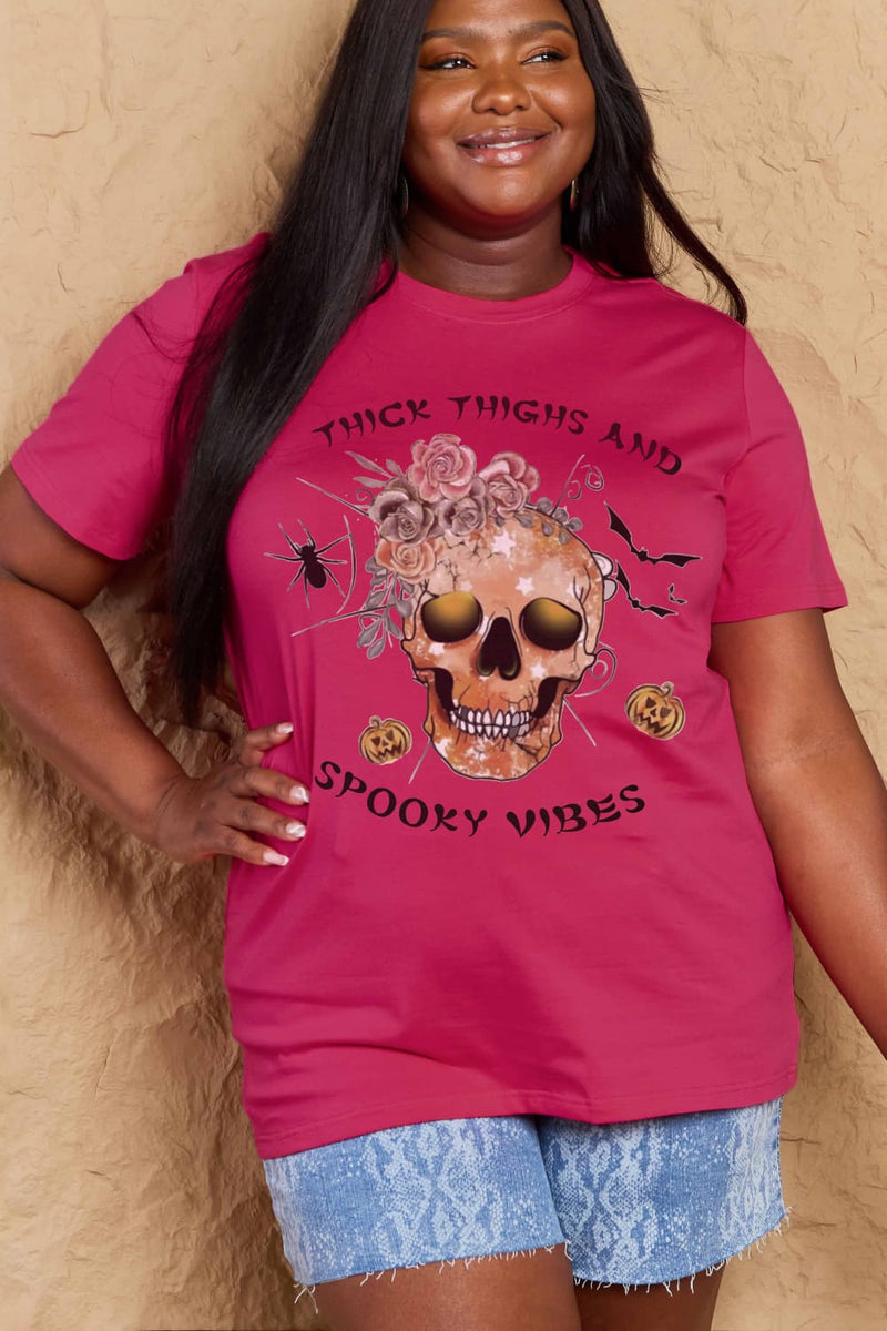 Adrianna Full Size THICK THIGHS AND SPOOKY VIBES Graphic Cotton T-Shirt