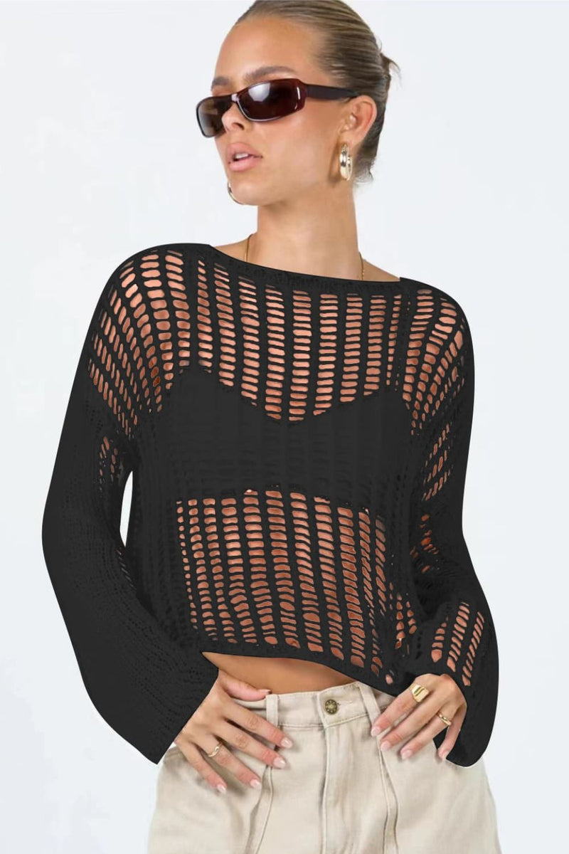Florence Boat Neck Long Sleeve Cover Up