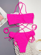 Symphony Halter Neck Drawstring Detail Bikini Set