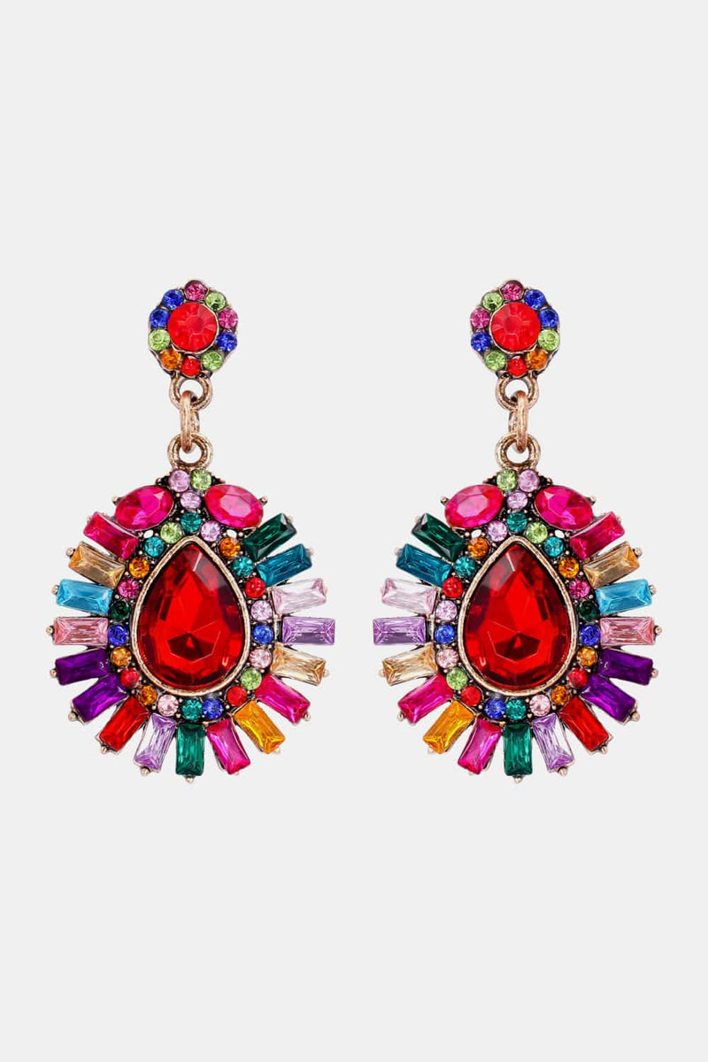 Blake Teardrop Shape Glass Stone Dangle Earrings