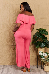 Adora Full Size Off-Shoulder Jumpsuit with Pockets