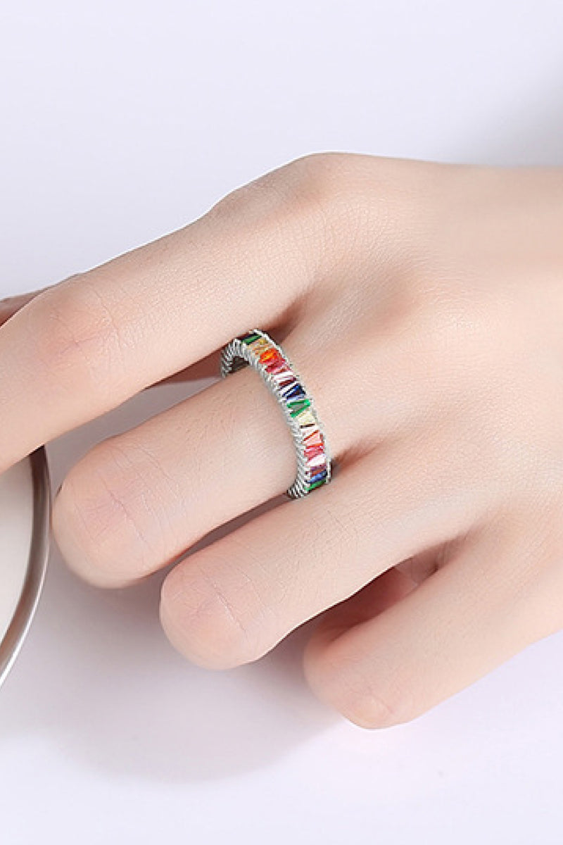 Lavinia Multicolored Cubic Zirconia 925 Sterling Silver Ring