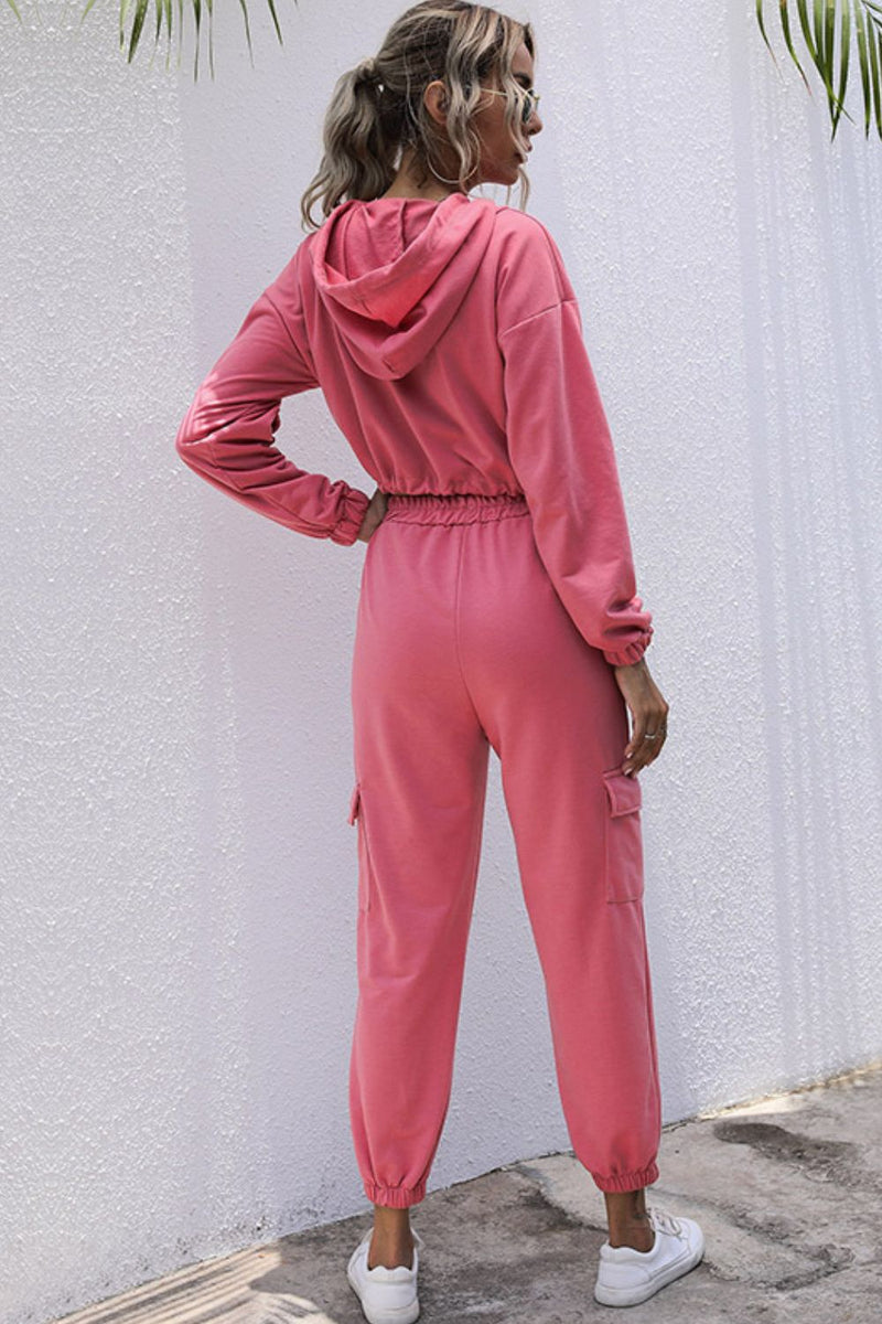 Matilda Hem Cropped Hoodie and Cargo Joggers Set