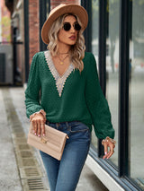 Halo V-Neck Long Sleeve Blouse