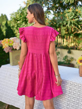 Candace V-Neck Flutter Sleeve Dress
