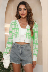 Honey V-Neck Cropped Button-Up Cardigan