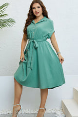 Marlee Buttoned Tie-Waist Shirt Dress