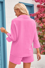 Linda Shirt and Elastic Waist Short with Pockets