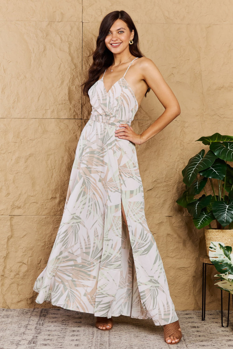 Zaylee Open Cross Back Maxi Dress