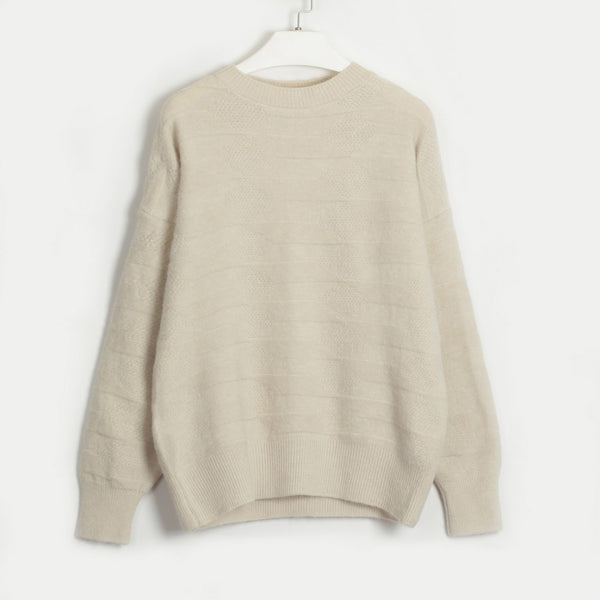 Kaiya Round Neck Dropped Shoulder Sweater