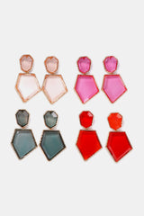 Luisa Geometrical Shape Zinc Alloy Frame Resin Dangle Earrings