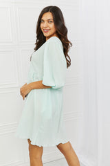 Minerva Full Size Puff Sleeve Mini Dress
