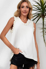 Ella Trim V-Neck Textured Tank