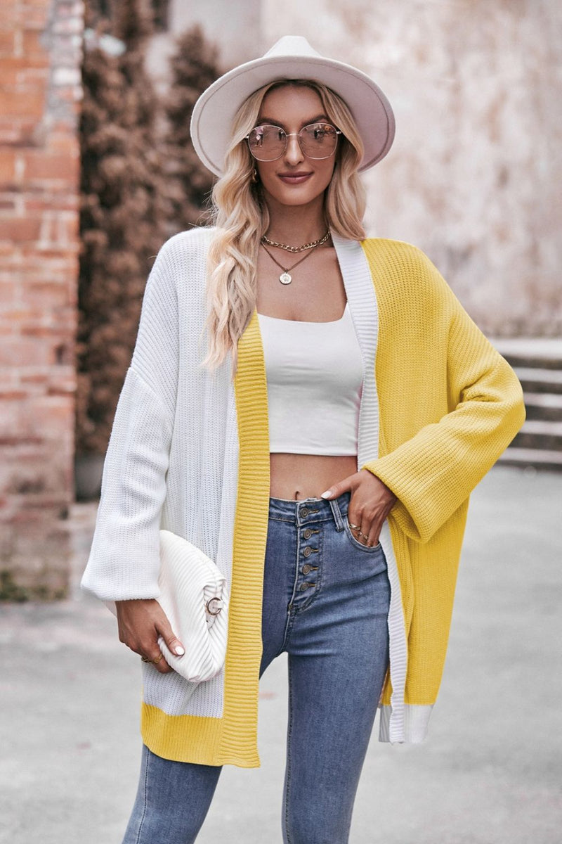 Trinity Open Front Dropped Shoulder Longline Cardigan