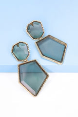 Luisa Geometrical Shape Zinc Alloy Frame Resin Dangle Earrings