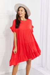Tessa Full Size Tulip Fields Tiered Midi Dress