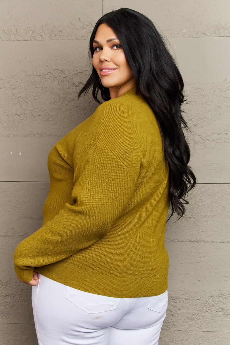 Zenana Full Size Button Down Cardigan in Chartreuse