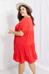 Tessa Full Size Tulip Fields Tiered Midi Dress