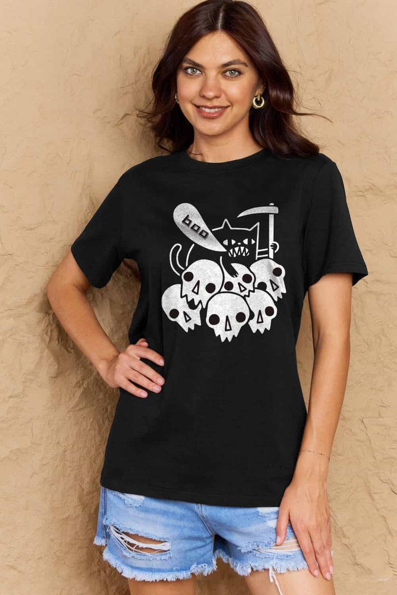 Priscilla Full Size Graphic BOO Cotton T-Shirt