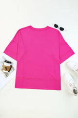 Lorraine Plus Size Round Neck Dropped Shoulder Tee