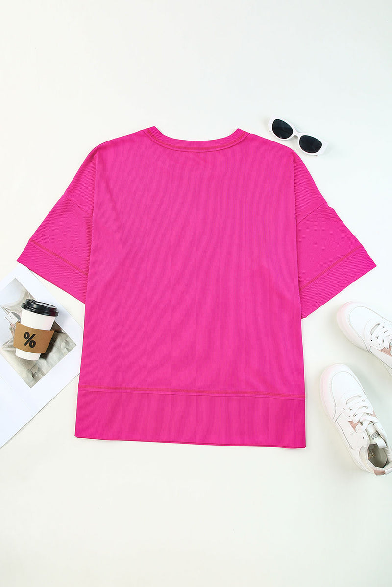 Lorraine Plus Size Round Neck Dropped Shoulder Tee