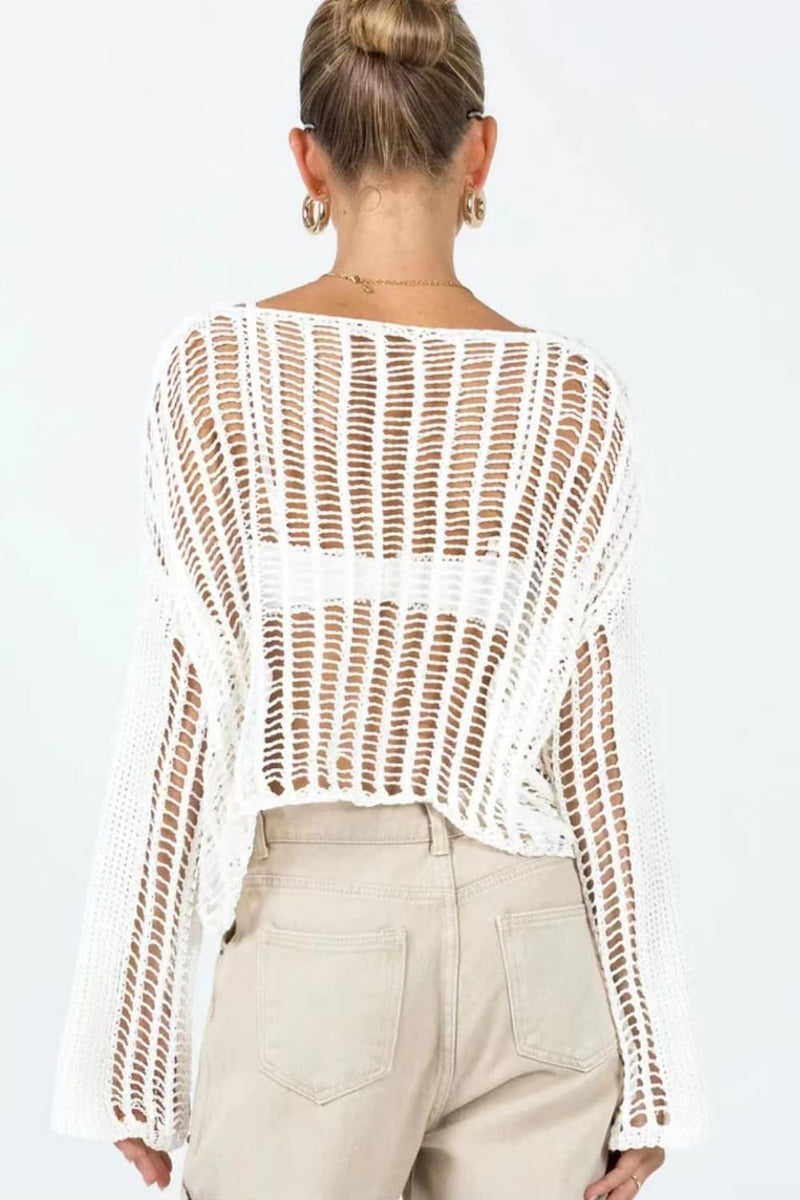 Florence Boat Neck Long Sleeve Cover Up