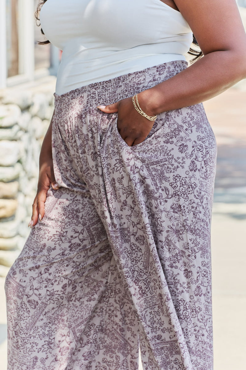 Skyler Plus Size Printed Wide Leg Pants