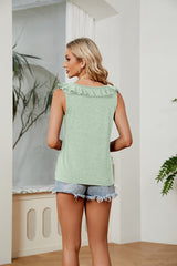 Lacey Ruffle V-Neck Tank Top