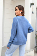 Teresa Round Neck Ribbed Long Sleeve Sweater