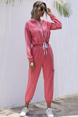 Matilda Hem Cropped Hoodie and Cargo Joggers Set