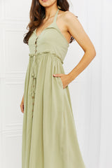 Reese Soft & Dainty Midi Dress in Sage