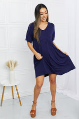 Alexandria Dropped Shoulder V-Neck Dress