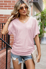 Lexi Flutter Sleeve Eyelet Gathered Detail Top