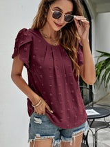 Evie Round Neck Petal Sleeve Top