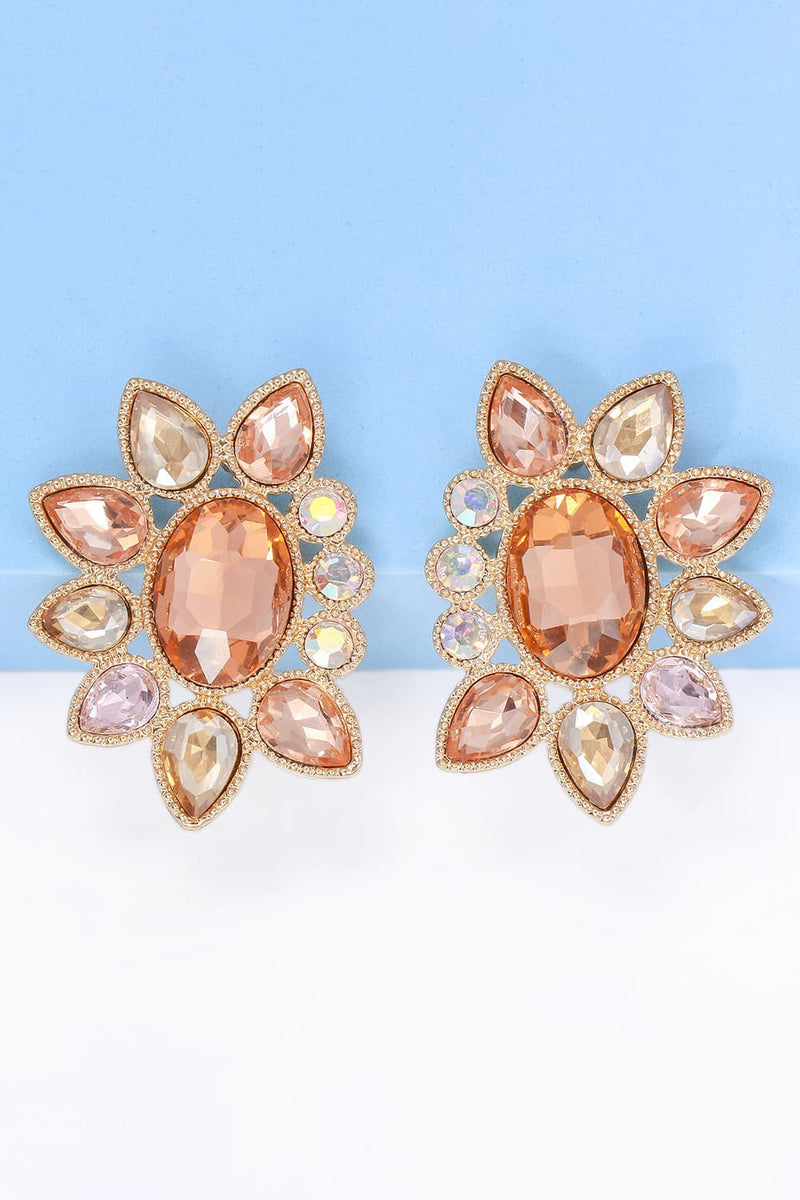 Camila Geometrical Shape Glass Stone Dangle Earrings