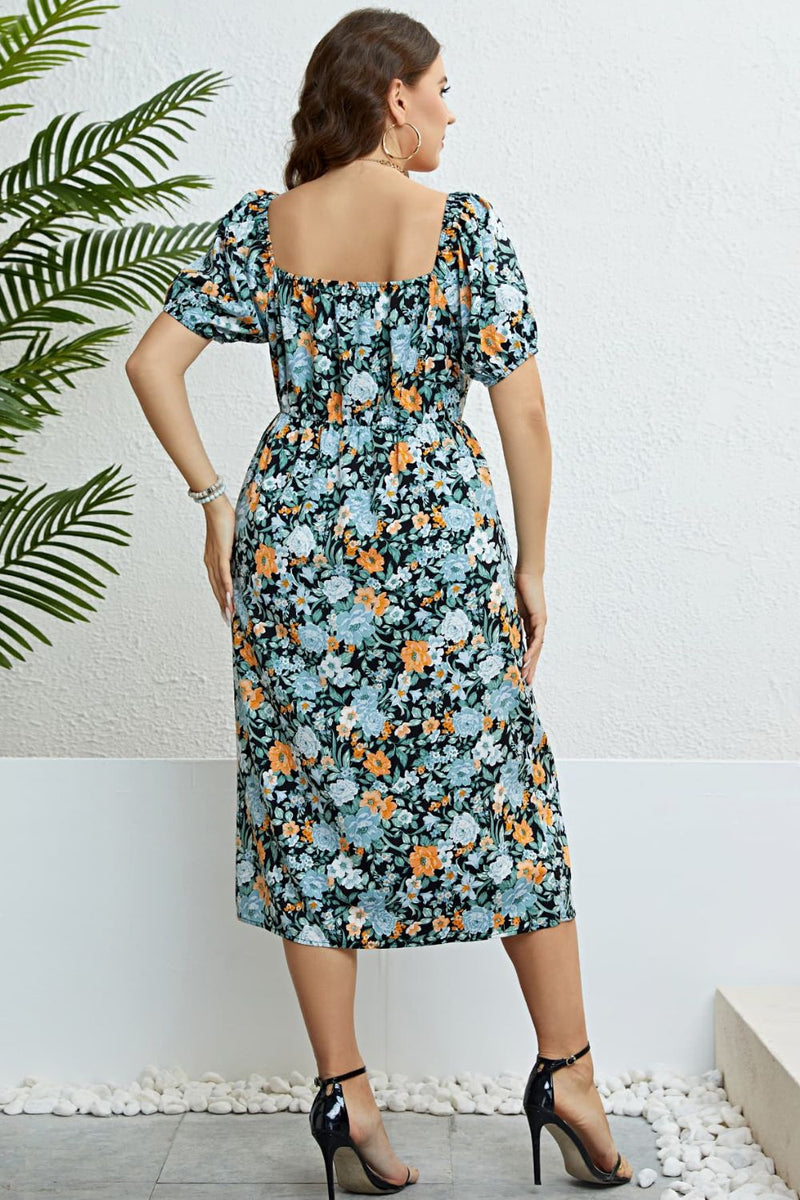 Kaia Floral Split Short Sleeve Dress