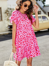 Johanna Short Flounce Sleeve Tiered Dress