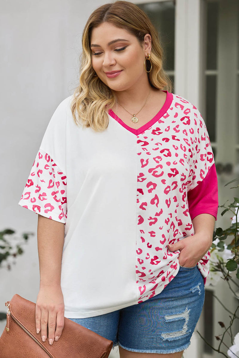 Lucy Plus Size Leopard V-Neck T-Shirt