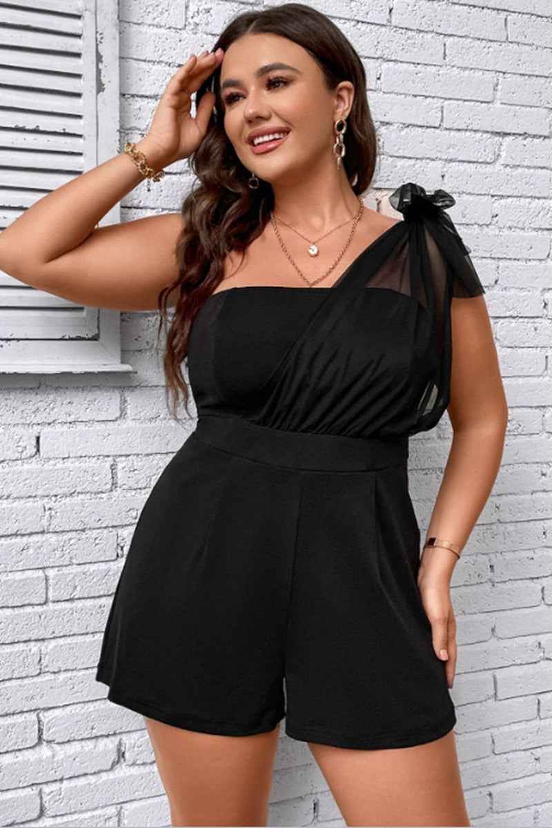 Mina Plus Size One-Shoulder Romper