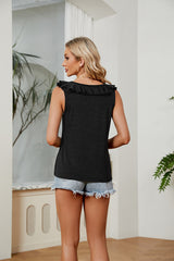 Lacey Ruffle V-Neck Tank Top