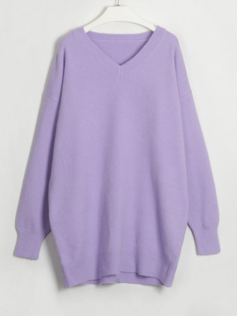 Miracle V-Neck Dropped Shoulder Sweater Dress